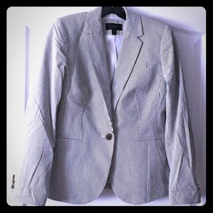 J. Crew Cream striped one button Blazer